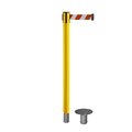 Montour Line Stanchion Belt Barrier Removable Base Yellow Post 9ft.Rd/Wh Belt MSX630R-YW-RWD-90